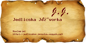Jedlicska Jávorka névjegykártya